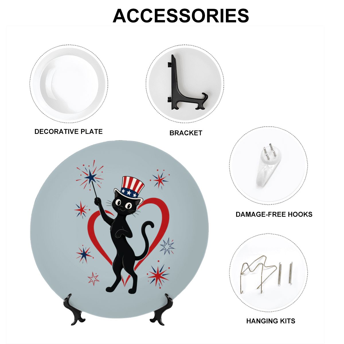 Mid-Century Modern Fourth of July Atomic Cat Plate