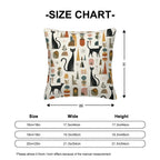 Mid-Century Modern Cat & Vase Print Corduroy Throw Pillow