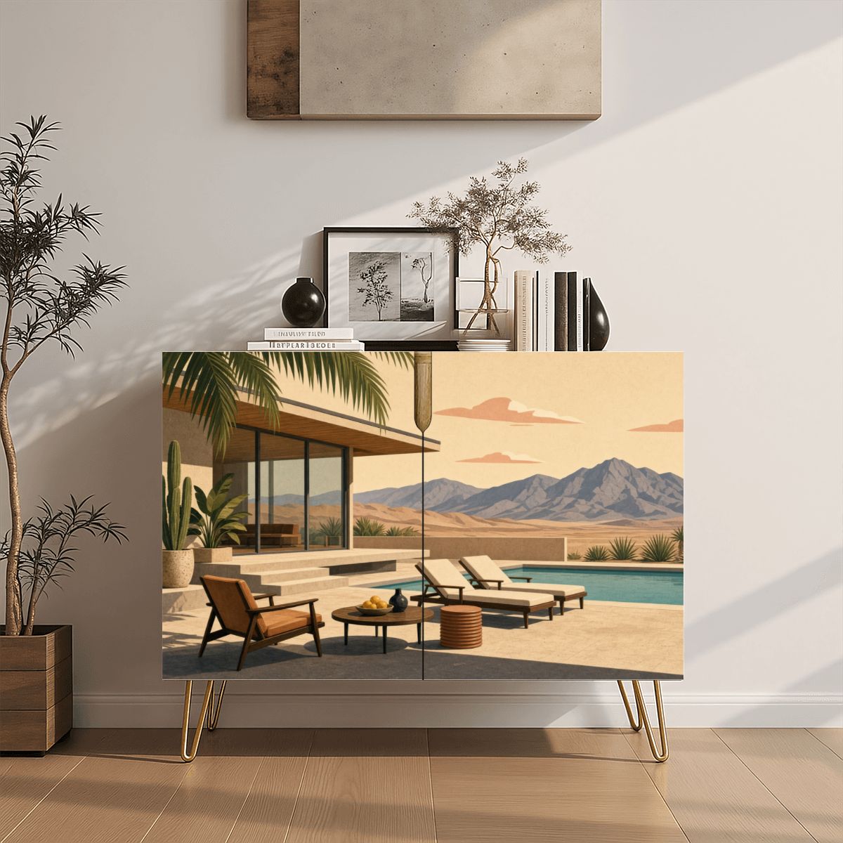 Palm Springs Mid-Century Modern Wooden Storage Cabinet