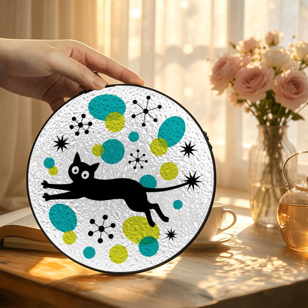 Atomic Cat Glass Window Suncatcher