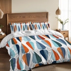 Mid-Century Modern Teardrop Geometric Duvet Cover Set