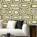 Mid-Century Organic Geometric Peel-and-Stick Wallpaper