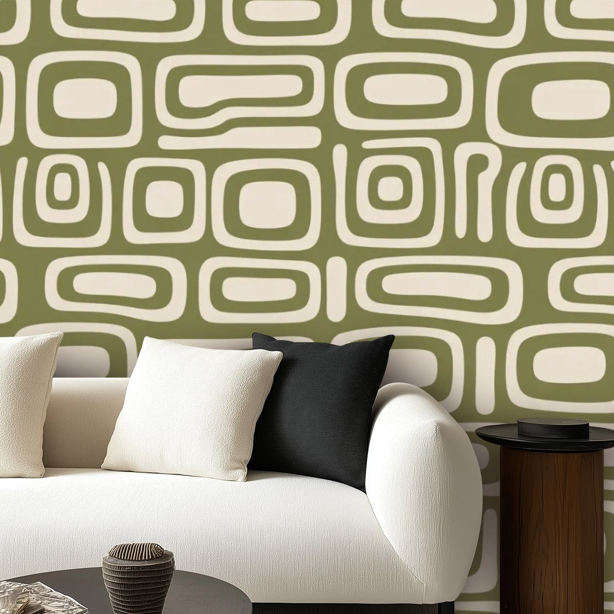 Mid-Century Organic Geometric Peel-and-Stick Wallpaper