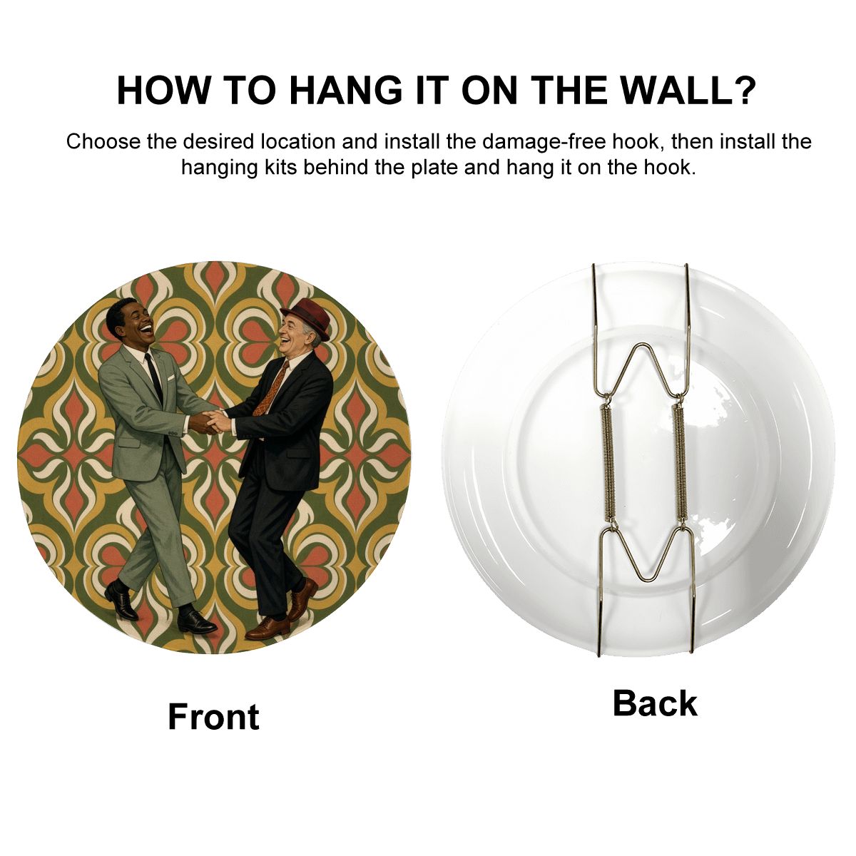 Mid-Century Modern Gay Couple Art Deco Ceramic Decorative Plate