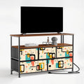 Color-Block Geometric Five-Drawer Mid-Century Modern Media Console