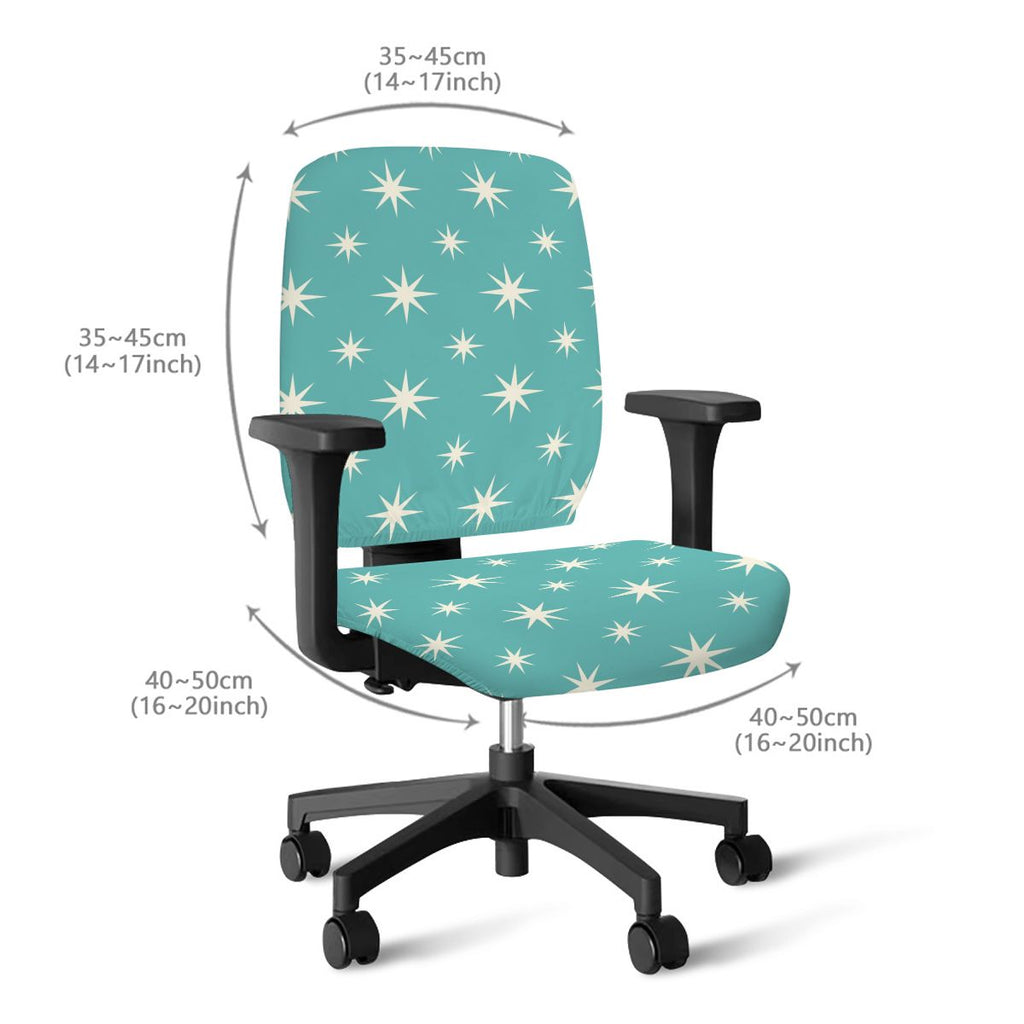 Mid-Century Modern Teal Starburst Office Chair Cover