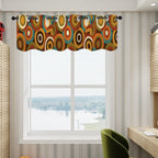 Mid-Century Modern Window Valance — Soda Pop Circles, 2 Panels (52"×18")