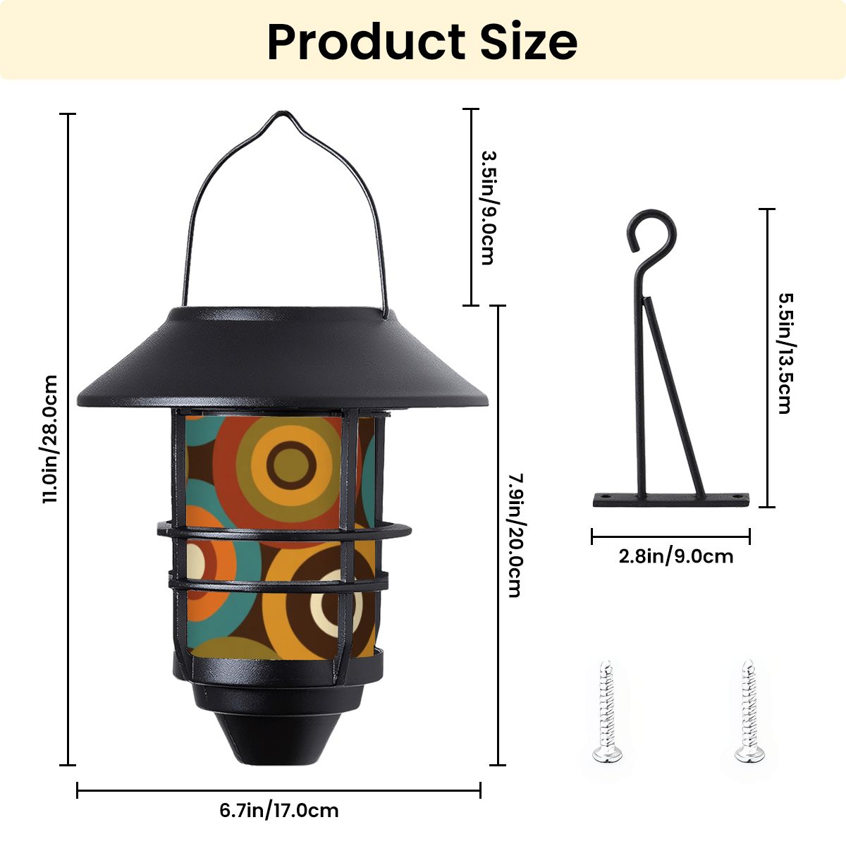 Mid-Century Modern Solar Outdoor Wall Lights, 2-Piece Set