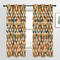 Mid-Century Modern Blackout Curtains — Ogee Leaf Drift, 2 Panels (52"×63")