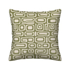 Mid-Century Olive Green Geometric Corduroy Throw Pillow