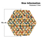 Mid-Century Modern Geometric Hexagon Coaster Set