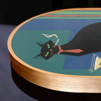 Mid-Century Modern Dapper Atomic Cat Arched Canvas
