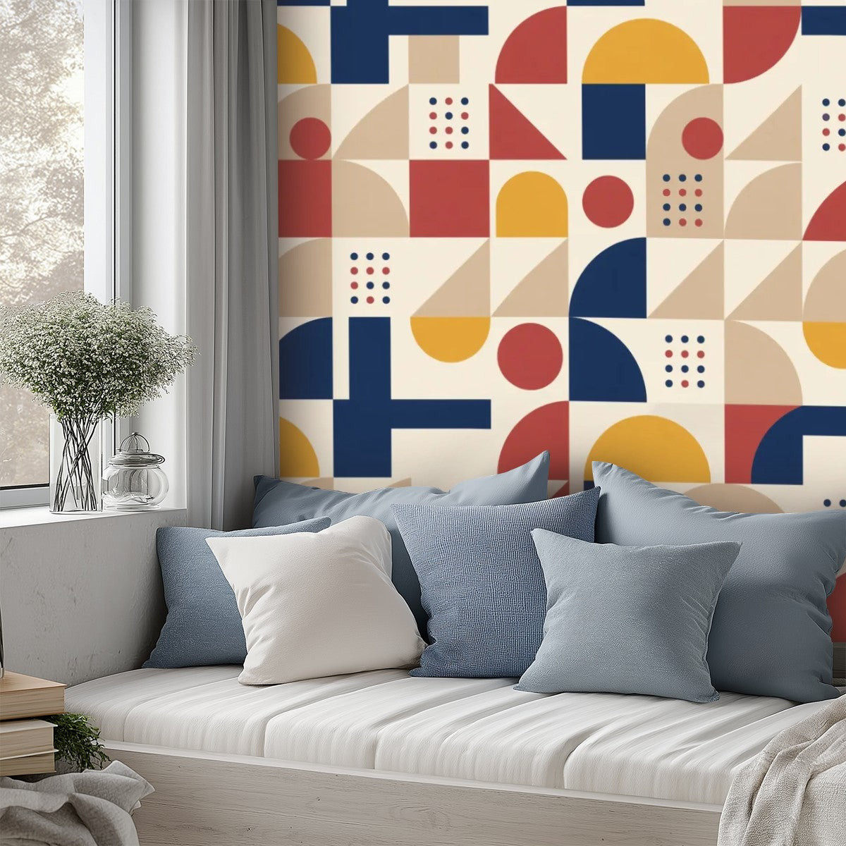 Bauhaus Geometric Peel-and-Stick Wallpaper