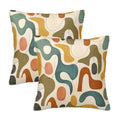 Mid-Century Modern Abstract Pillow Covers, Set of 2