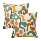 Mid-Century Modern Abstract Pillow Covers, Set of 2