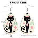 Atomic Cat Teardrop Earrings | Mid-Century Modern Statement Drops