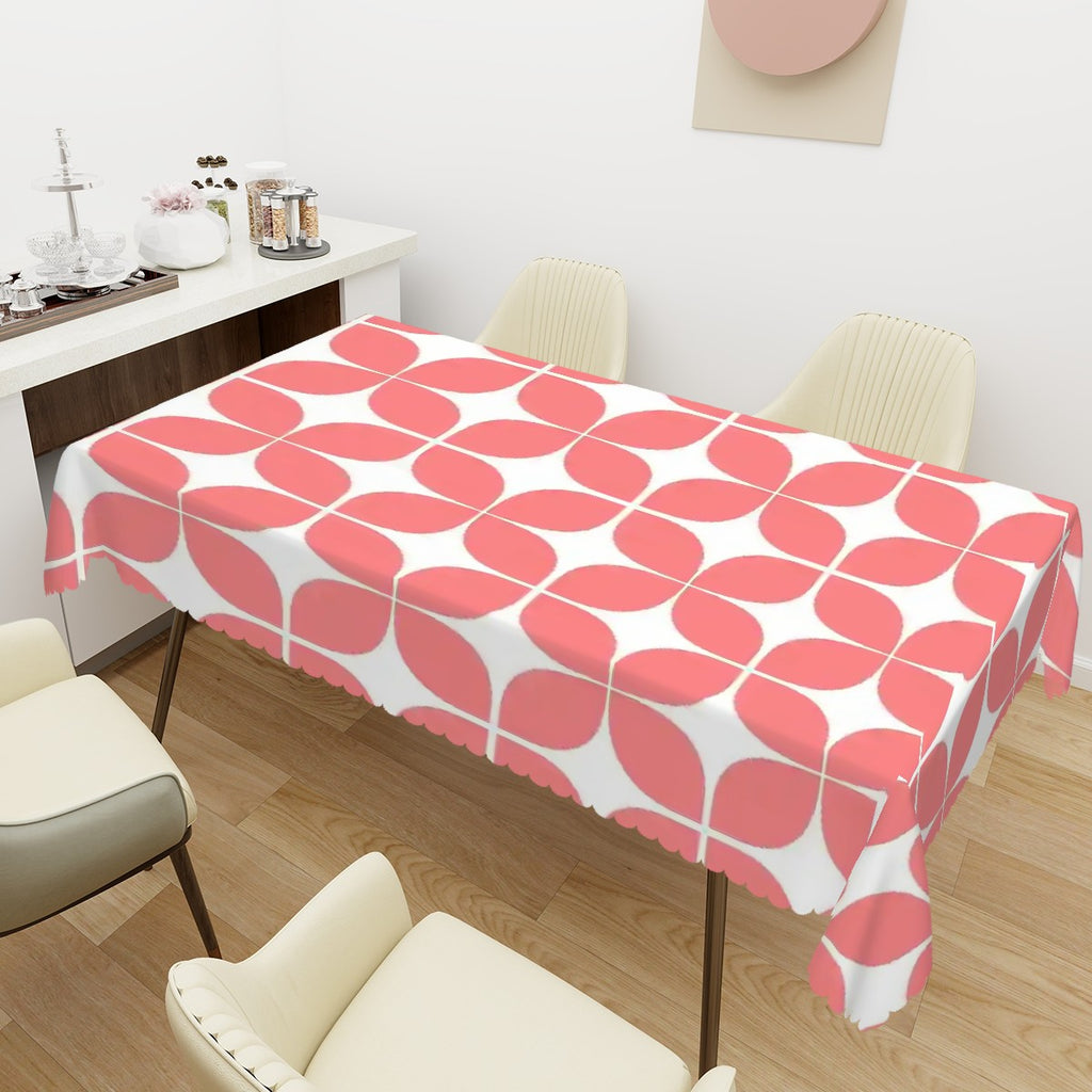 Atomic Coral Pebble Mid-Century Modern Tablecloth