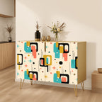 Mid-Century Modern Geometric Storage Cabinet, Made in USA