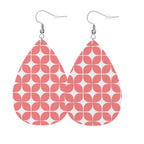 MCM-Era Atomic Circle Print Teardrop Earrings