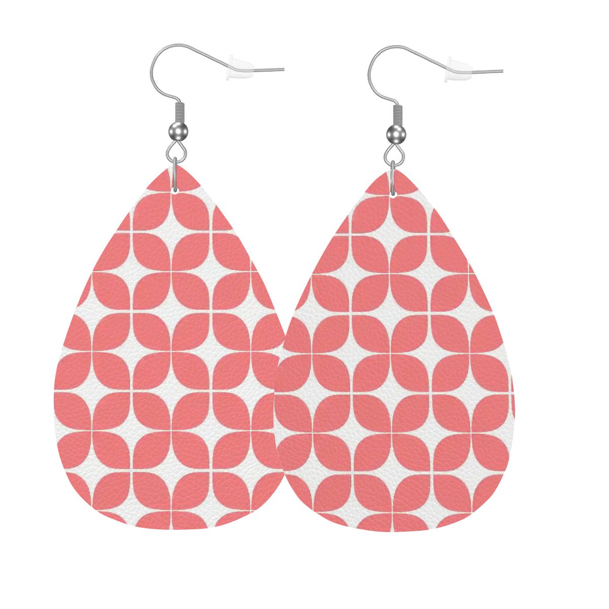 MCM-Era Atomic Circle Print Teardrop Earrings
