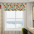 Mid-Century Modern Window Valance — Retro Diamond Ikat, 2 Panels (52"×18")