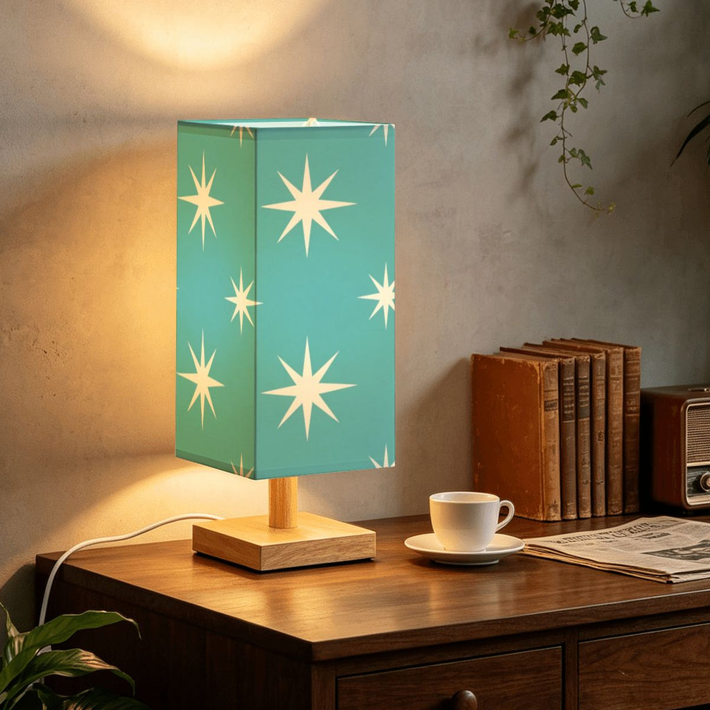 Mid-Century Modern Turquoise Starburst Table Lamp