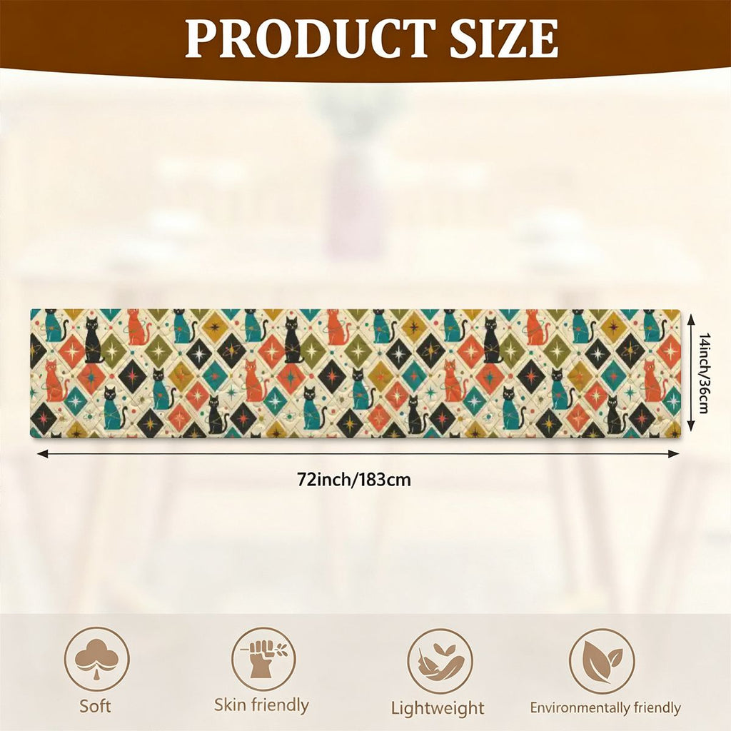 Mid-Century Mosaic Geometric Table Runner