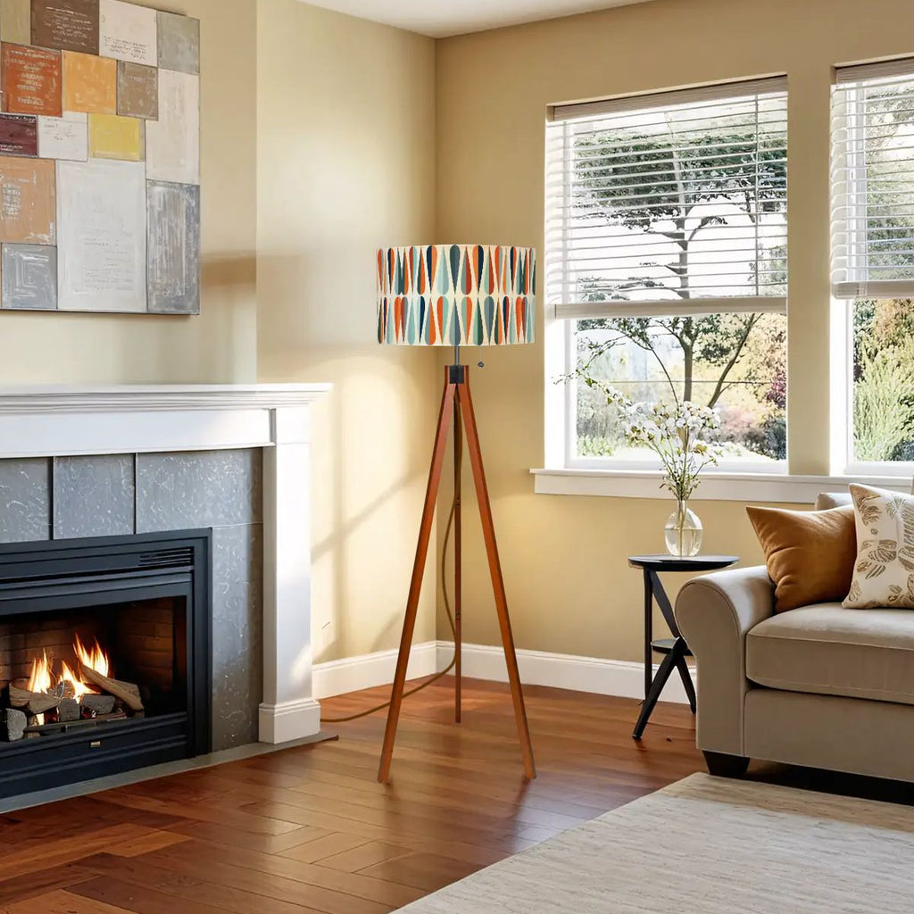Mid-Century Modern Teardrop Geometric Tripod Floor Lamp