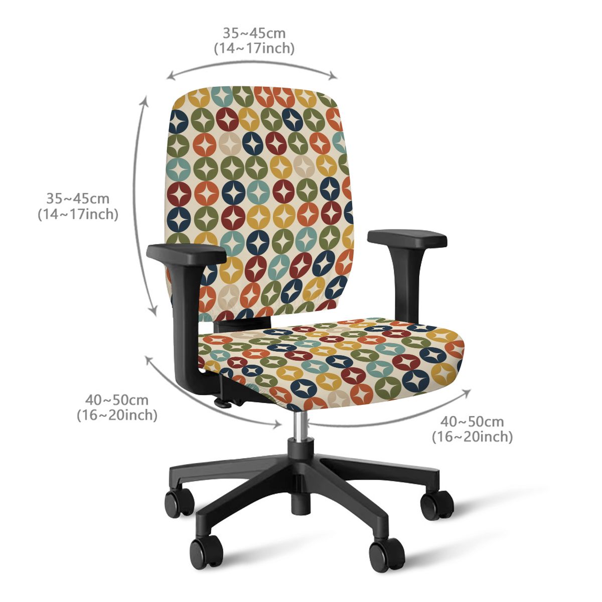 Mid-Century Modern Multicolor Office Chair Cover