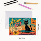 Atomic Cat Mid-Century Modern Greeting Card