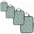 Mid-Century Modern Teal Pattern 4-Piece Packing Cube Set