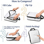 Mid-Century Modern Teal Pattern 4-Piece Packing Cube Set