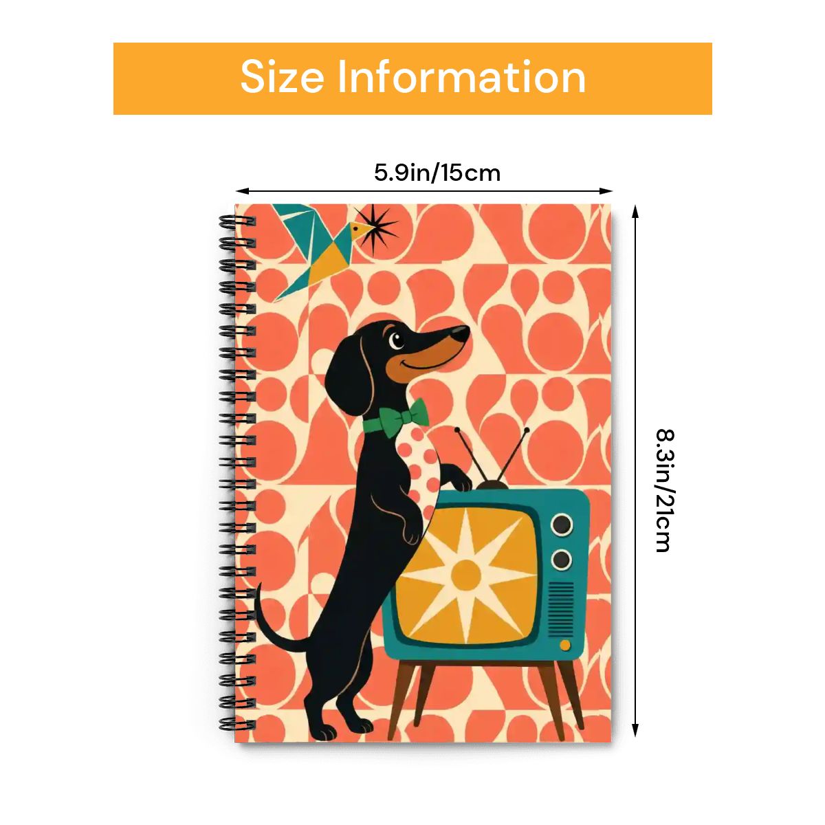 Mid-Century Modern Atomic Dog Spiral Notebook