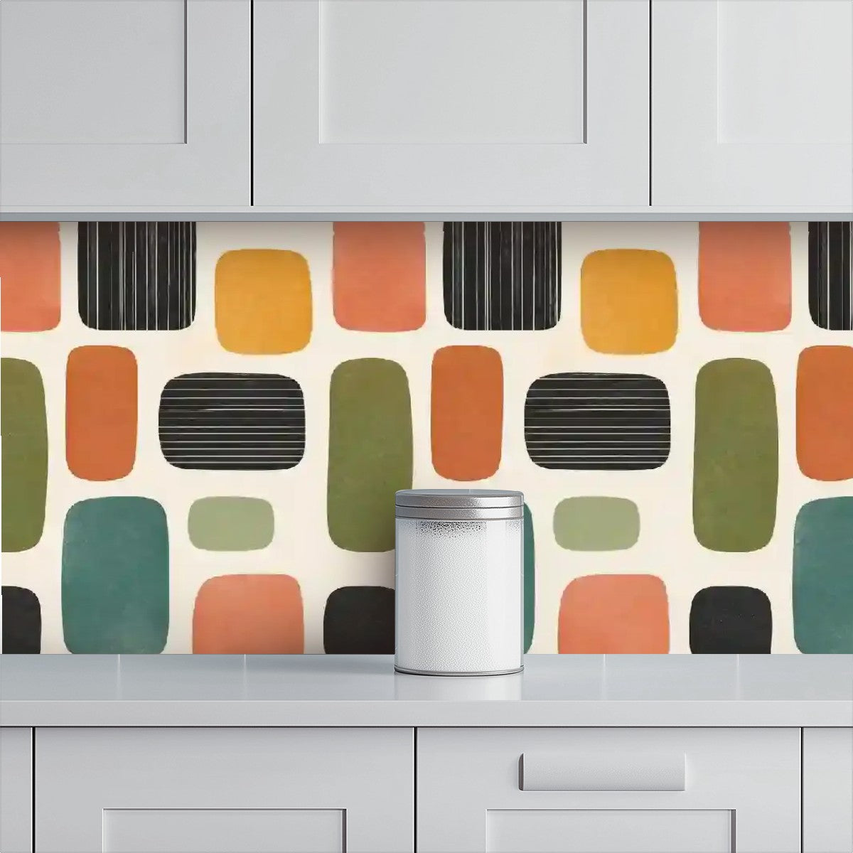 Retro Mosaic Mid-Century Modern Peel-and-Stick Wallpaper