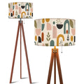 Mid-Century Modern Geo-Organic Print Tripod Floor Lamp