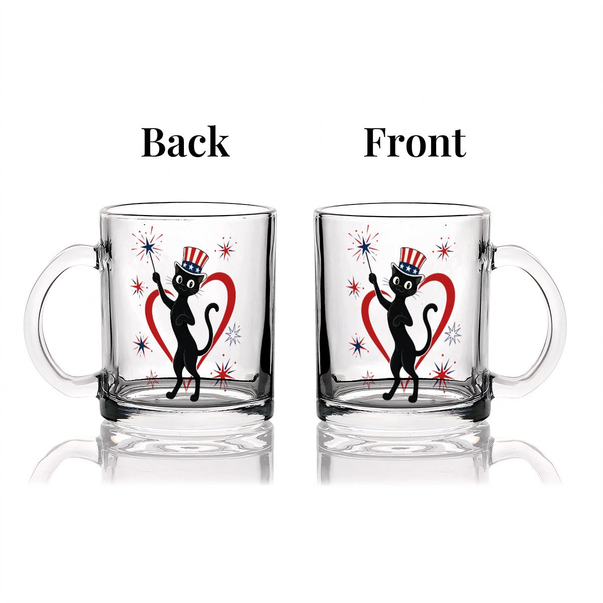 Patriotic Atomic Cat Glass Mug