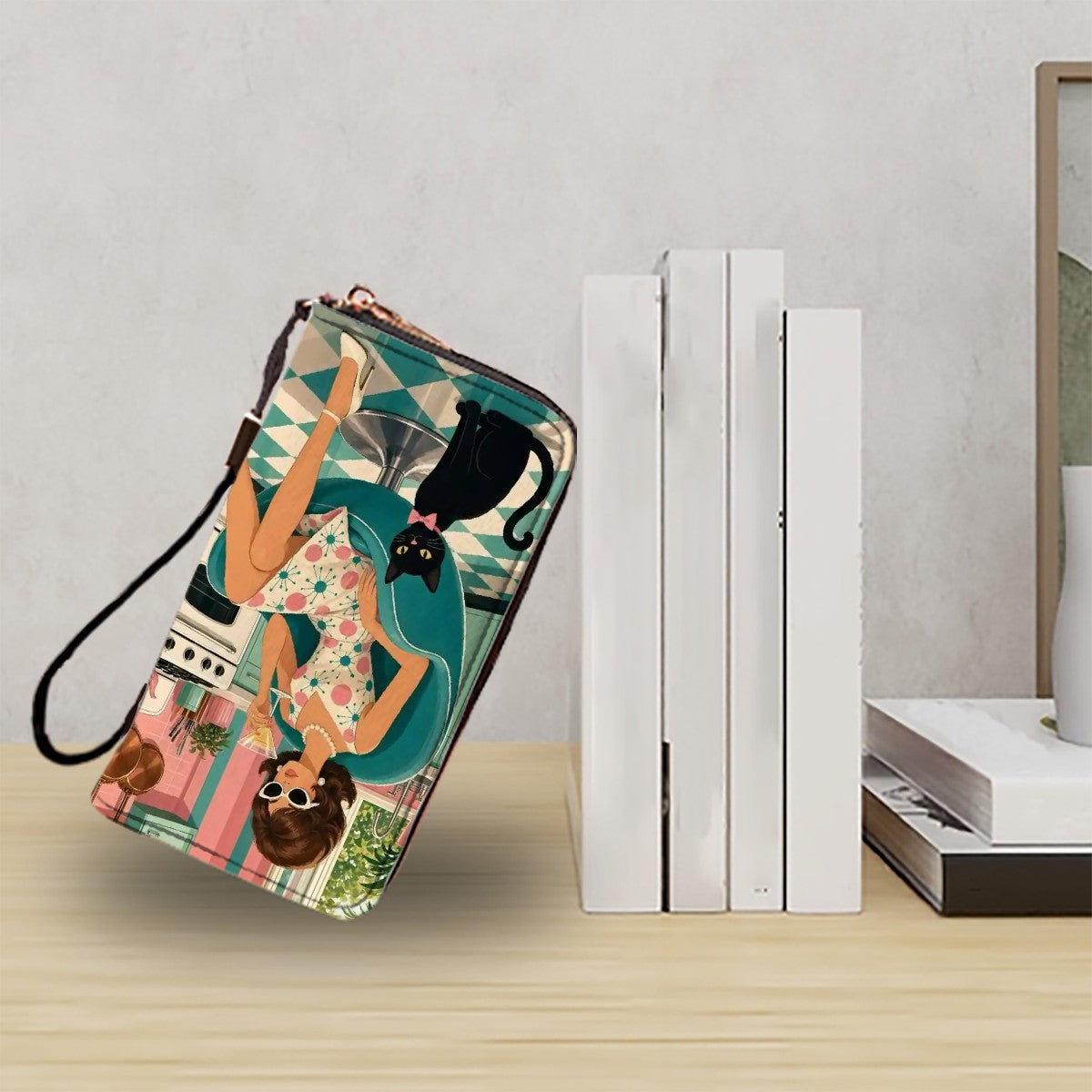 Atomic Kitchen Hostess & Cat Wristlet Wallet