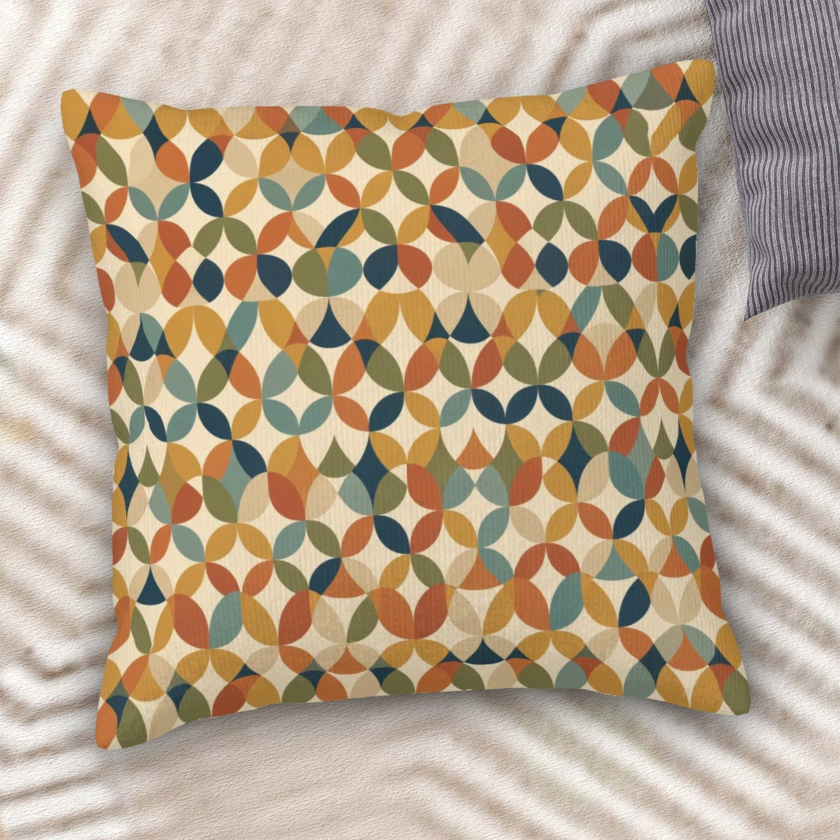 Scandinavian Pebble Repeat Mid-Century Modern Throw Pillow