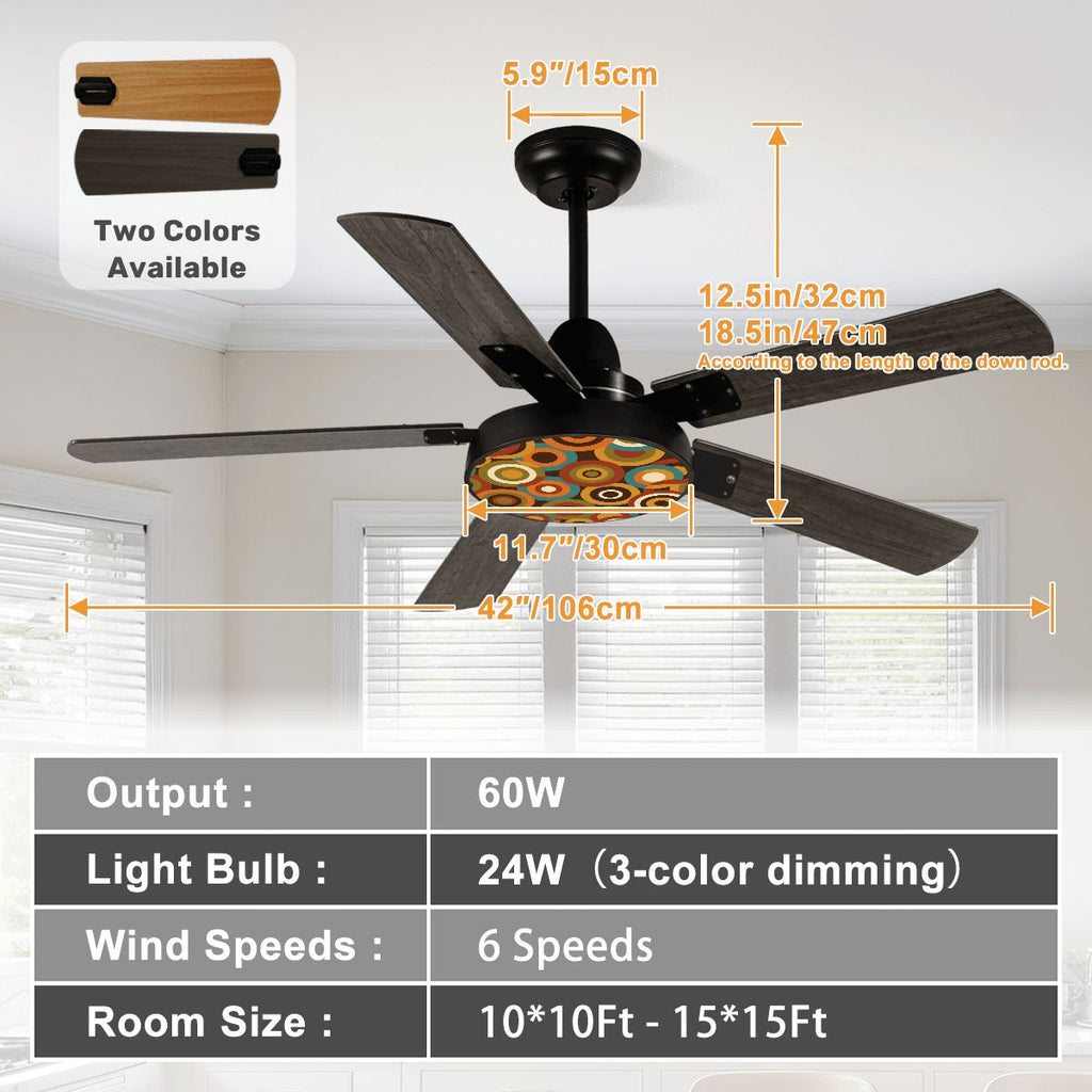 Retro Orbit 42-Inch Ceiling Fan with Light