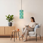 Mid-Century Modern Turquoise Starburst Pendant Light