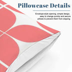 Mid-Century Modern Coral Geometric Duvet Cover Set