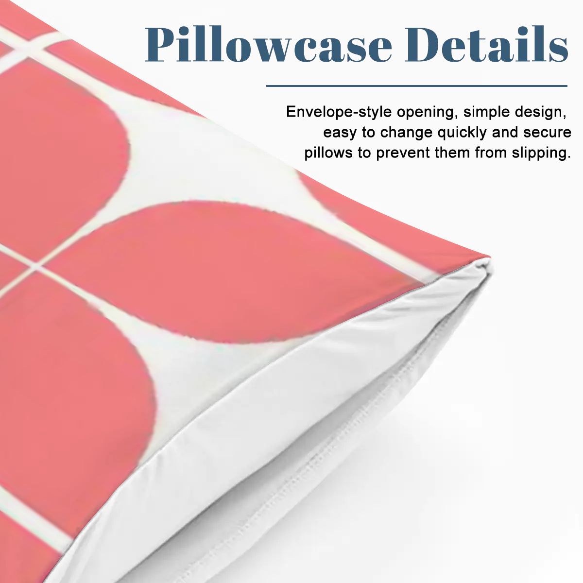 Mid-Century Modern Coral Geometric Duvet Cover Set
