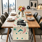 Mid-Century Abstract Shapes Table Runner