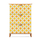 Mid-Century Mustard Geometric Shoe Cabinet