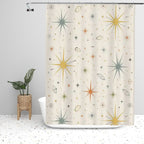 Mid-Century Modern Atomic Starburst Shower Curtain