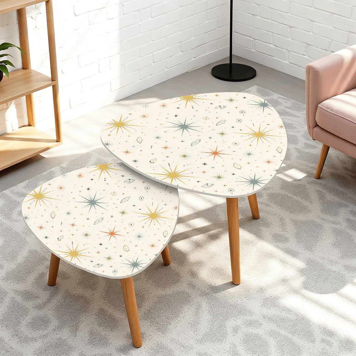 Mid-Century Modern Starburst Nesting Tables