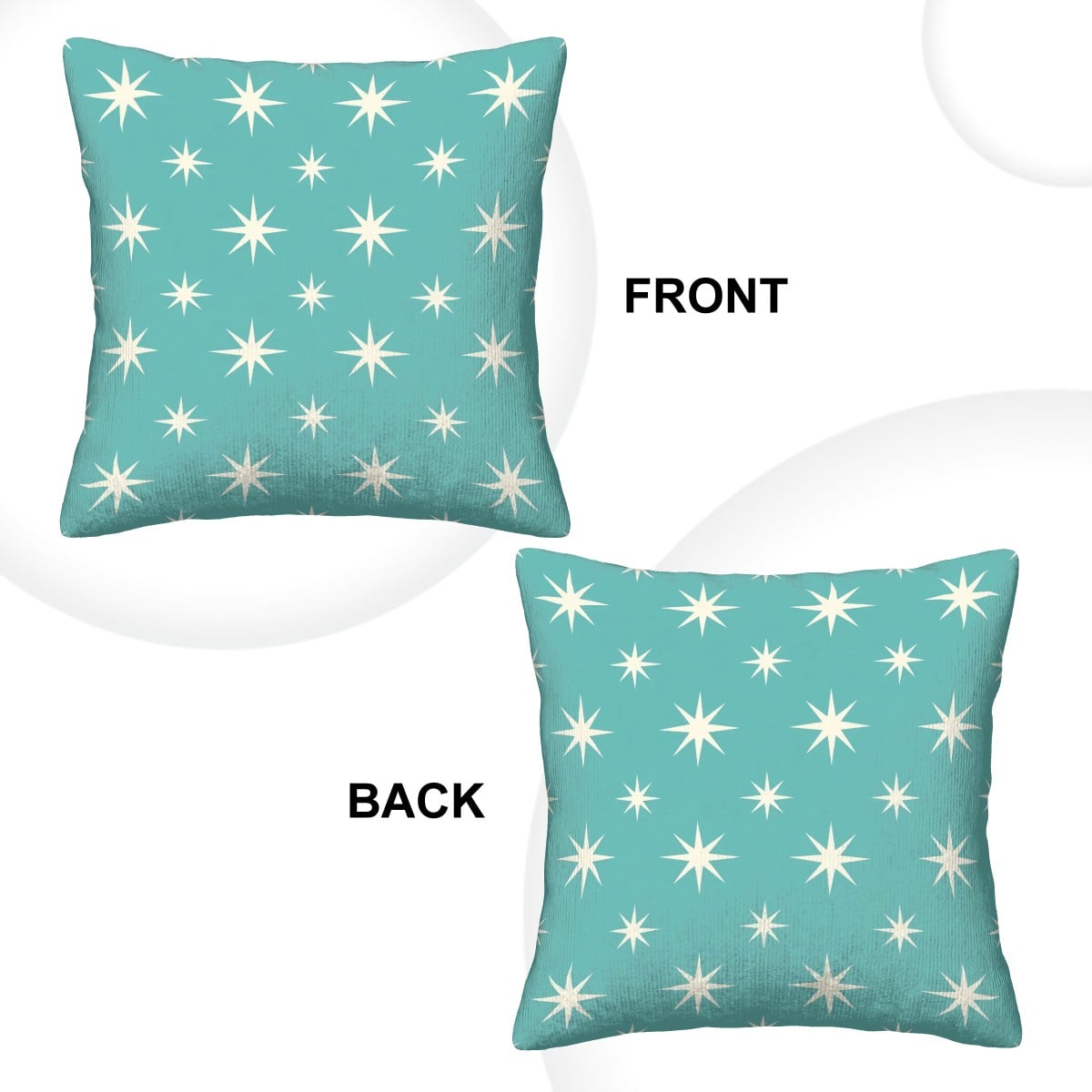 Teal Starburst Mid-Century Modern Corduroy Throw Pillow