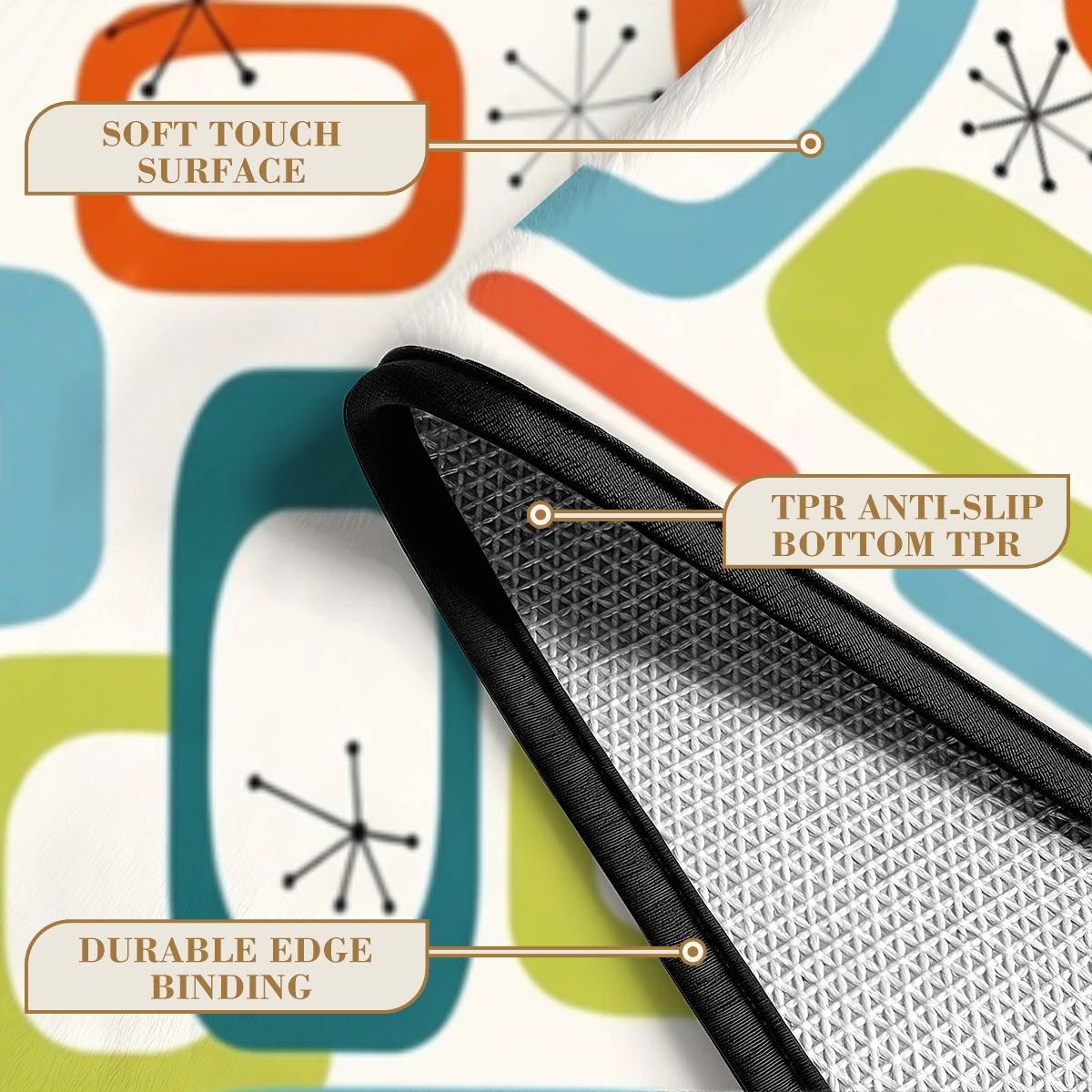 Mid-Century Modern Atomic Colorblock Runner Rug