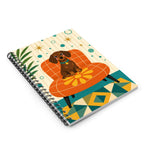 Mid-Century Modern Atomic Dog Sun Spiral Notebook