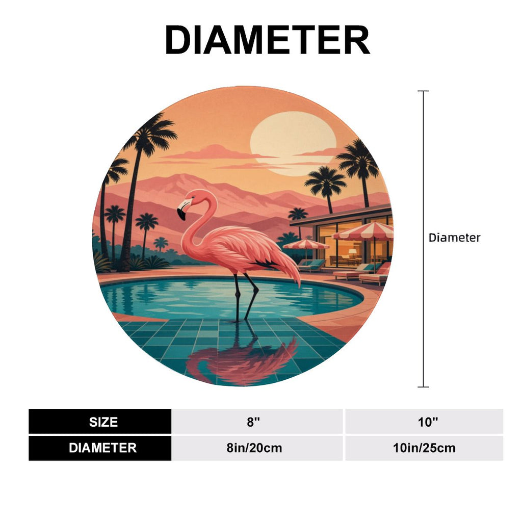 Mid-Century Modern Palm Springs Flamingo Poolside Ceramic Decorative Plate